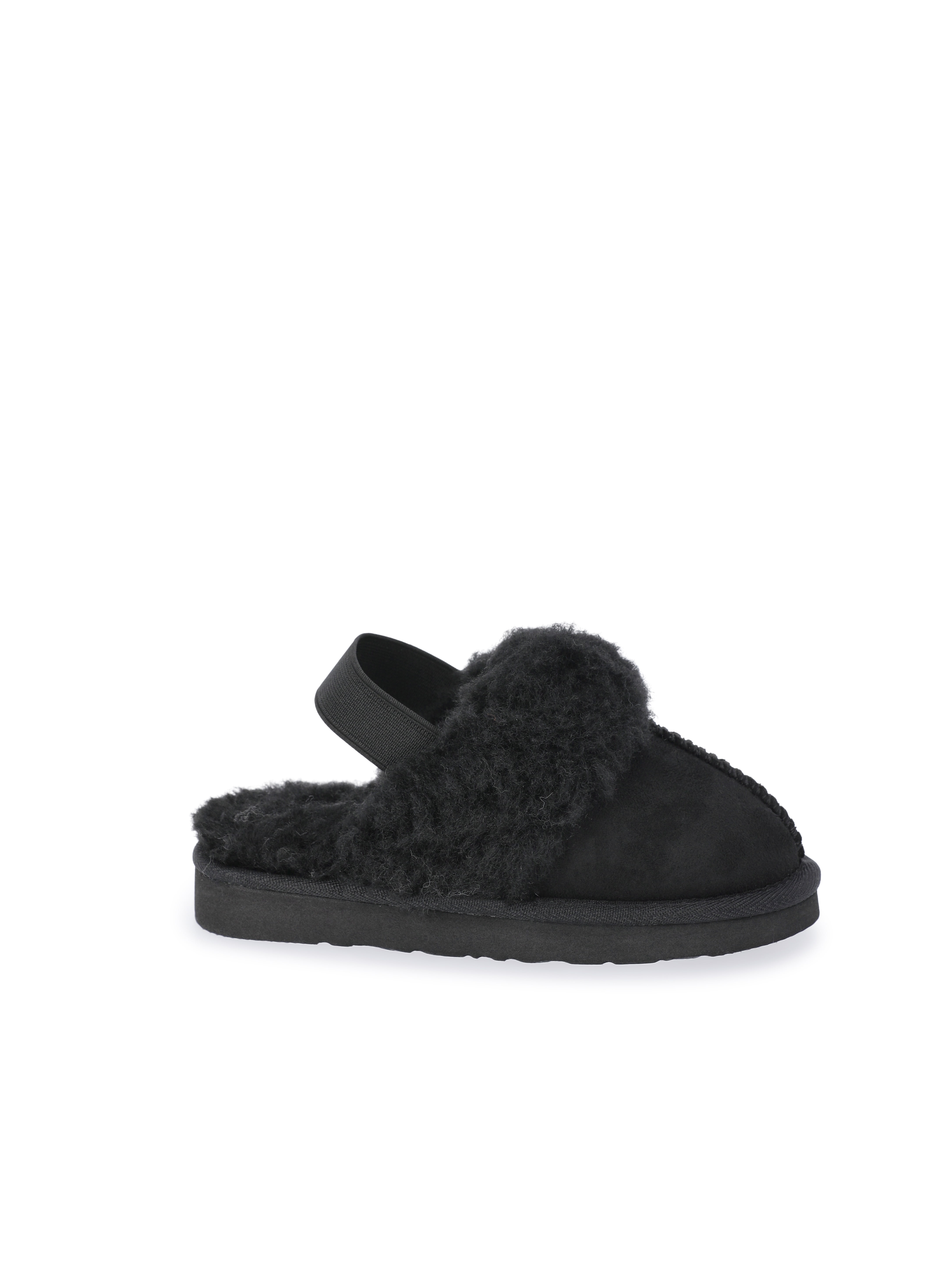 Pawz Girls Faux Shearling Slippers with Slingback Strap