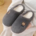 thumbnail image 3 of Cute Fuzzy Slippers for Women Cartoon Bear Comfy Plush Winter Fleece Lined Cloud Pillow House Slides Shoes, 3 of 5