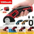 thumbnail image 2 of Cordless Electric Scissors Rotary Cutter - 240 RPM, 1/4” Cutting Capacity, Self-Sharpening Blade, Safety Lock + Dual-Trigger, 4V 2000mAh (2hrs Use), Type-C Charging for Cardboard/Leather/Vinyl, 2 of 12