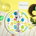 thumbnail image 6 of Honeeladyy 10 Pcs Easter Paper Plates 7in Disposable Platters Easter Bunny Eggs Serving Dish Tray Dinner Serving Tableware Round Trays for Dinner Cookie Cake Dessert Holiday Party Supplies, 6 of 6
