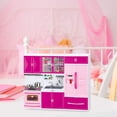 thumbnail image 4 of Simulation kitchen toy Girls' Homemaking Simulation Mini Kitchen Three In One Children's Toy Set Gift Hot Pink, 4 of 8