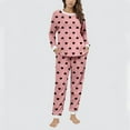 thumbnail image 2 of Dazajoo Fluffy Pajamas for Women Soft Fleece Warm Pajama Set Fuzzy Pjs Winter 2 Piece Flannel Lounge Sets with Pockets Hot Pink,XL, 2 of 7