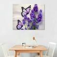 thumbnail image 2 of PRATYUS Purple Flowers Canvas Wall Art Picture 20x16in for Living Room Bedroom 20x16in, 2 of 3