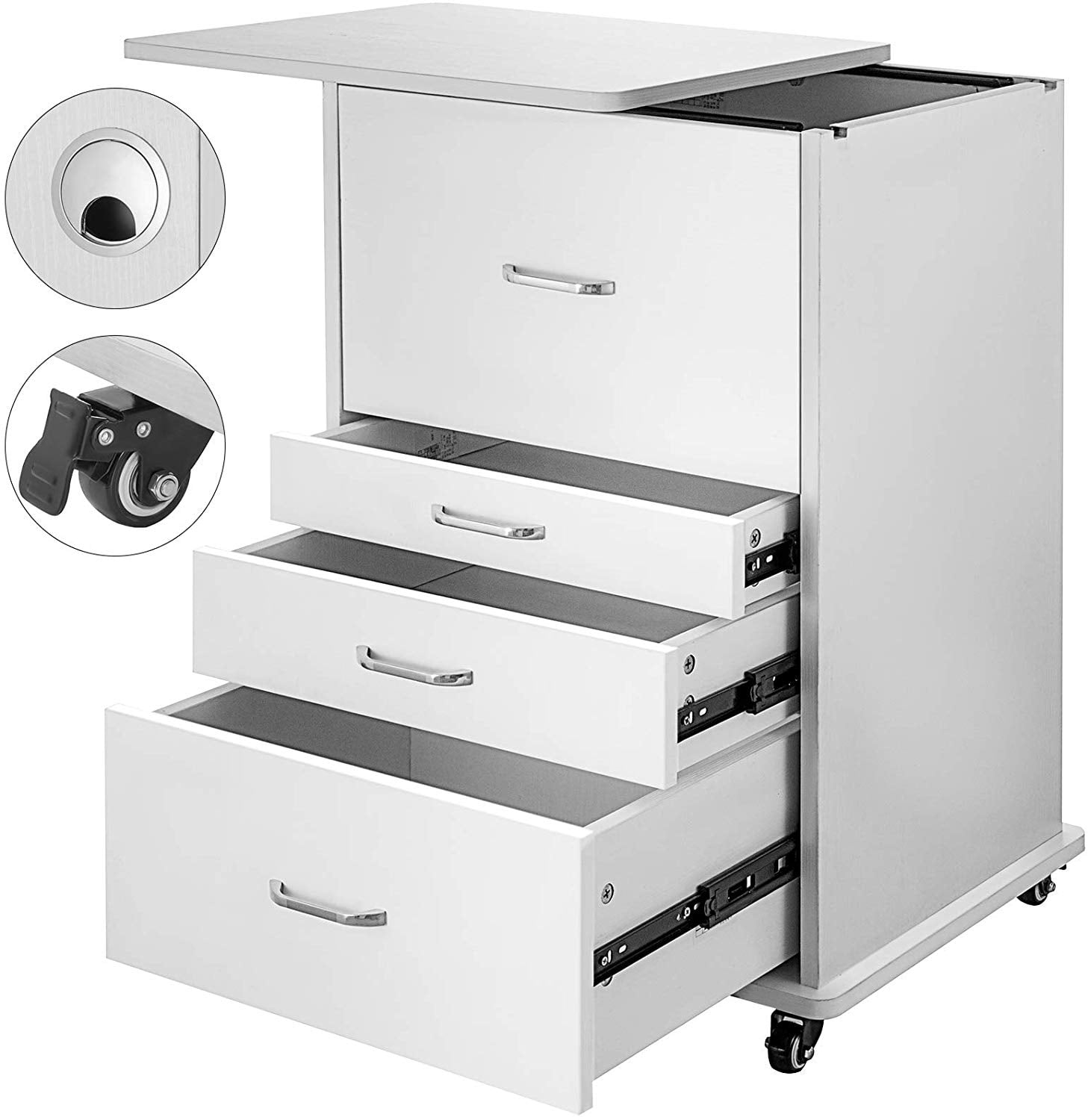 VEVOR 4 Drawers Mobile Cart Denta Medical Utility Mobile