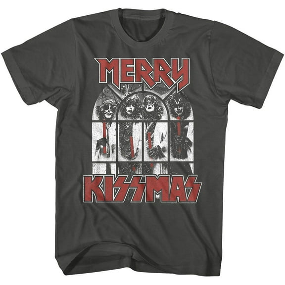Kiss Snowy Kissmas Smoke Adult T-Shirt