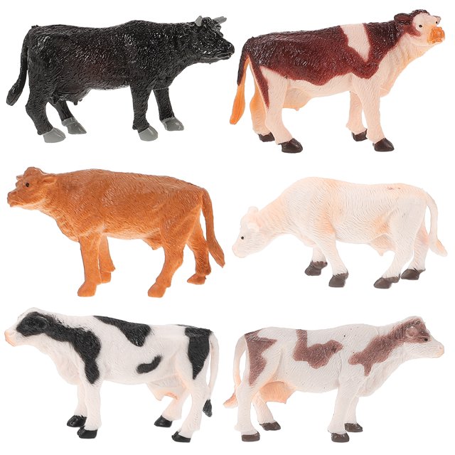 6pcs Miniature Cattle Garden Ornaments Mini Farm Scene Cattle Adornments