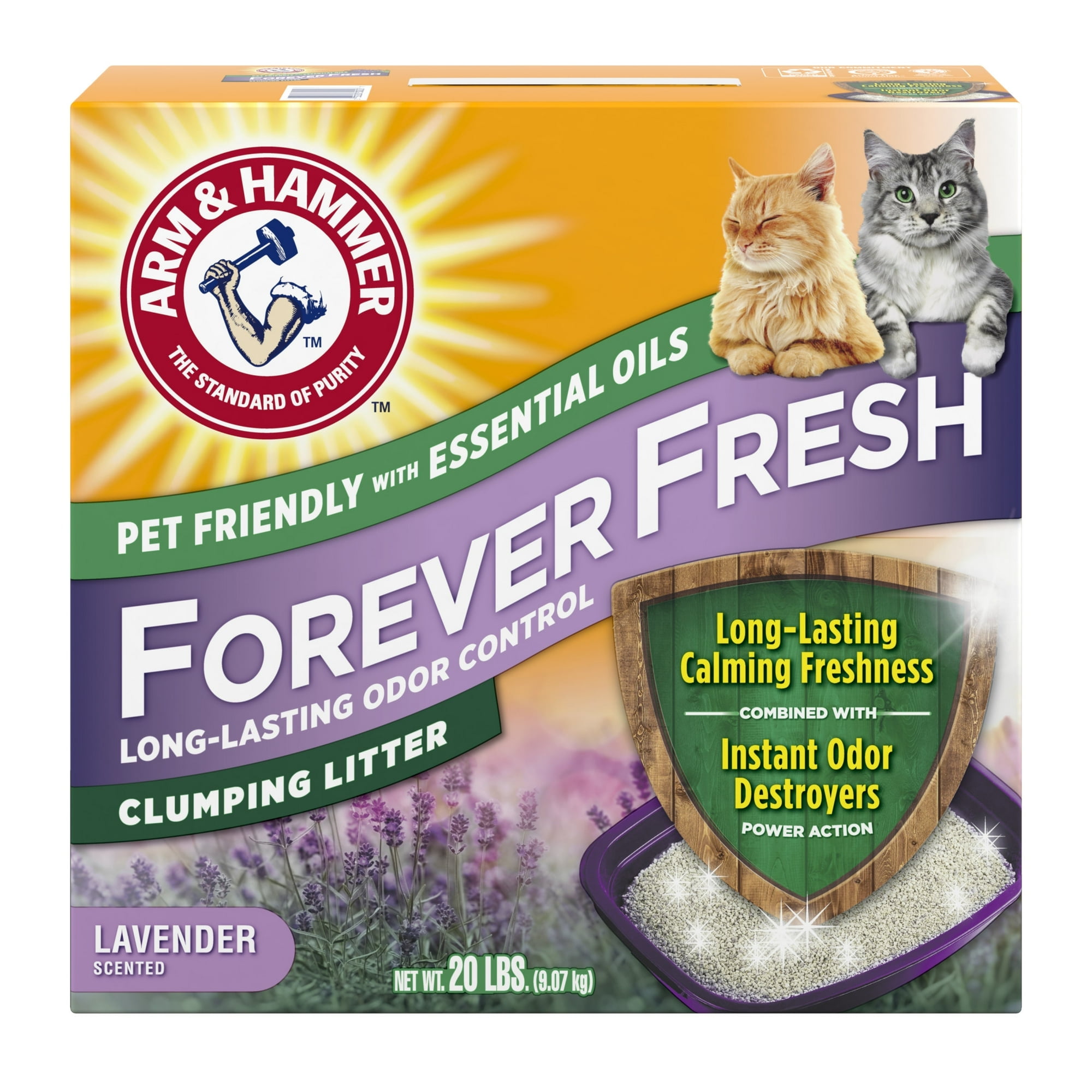 ARM HAMMER Forever Fresh Clumping Cat Litter Lavender Essential Oils Multi Cat 20 lb Walmart