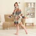 thumbnail image 4 of FORMRS Niños Bathrobe Unisex Hooded Robe Soft Plush Pajamas Sleepwear, Size 2-3T, Checkered Pattern, 4 of 7