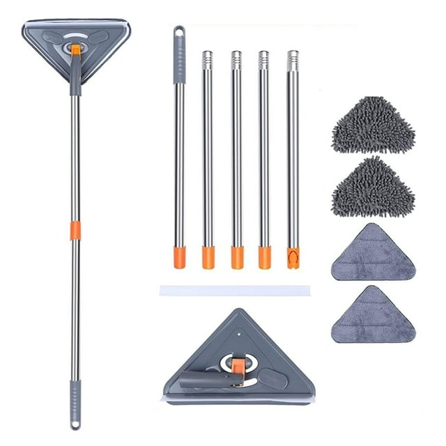 Trapeador Triangular para el Hogar, Barrido de Cocina, Techo, Tejas, Suelo, Pared, Vidrio, Limpieza de Ventanas de Doble Cara.