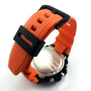 Mens Black/Orange Chronograph Watch, Resin Strap, MCW100H-4AV