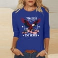 thumbnail image 4 of Womens Casual Printed 3/4 Sleeve Top, Round Neck Pullover Blouse, USA 250th Anniversary Breathable Lightweight Summer Fashion Tunic Shirt, Daily Wear, Plus Size S-4XL, 4 of 7