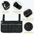 thumbnail image 3 of Bag for (black, 32.5 x 18 cm) wheelchair with pockets, wheelchair side armrest bag, storage bag for wheelchair accessories and mobility scooter, 3 of 5