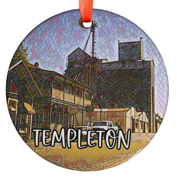 Custom Templeton California Ornament |Faux |Unique Souvenir |Vacation Travel Gift | Holiday |Christmas Decor, Holiday Keepsake, Xmas Tree Hanging Decoration, Seasonal Gift Idea, Co