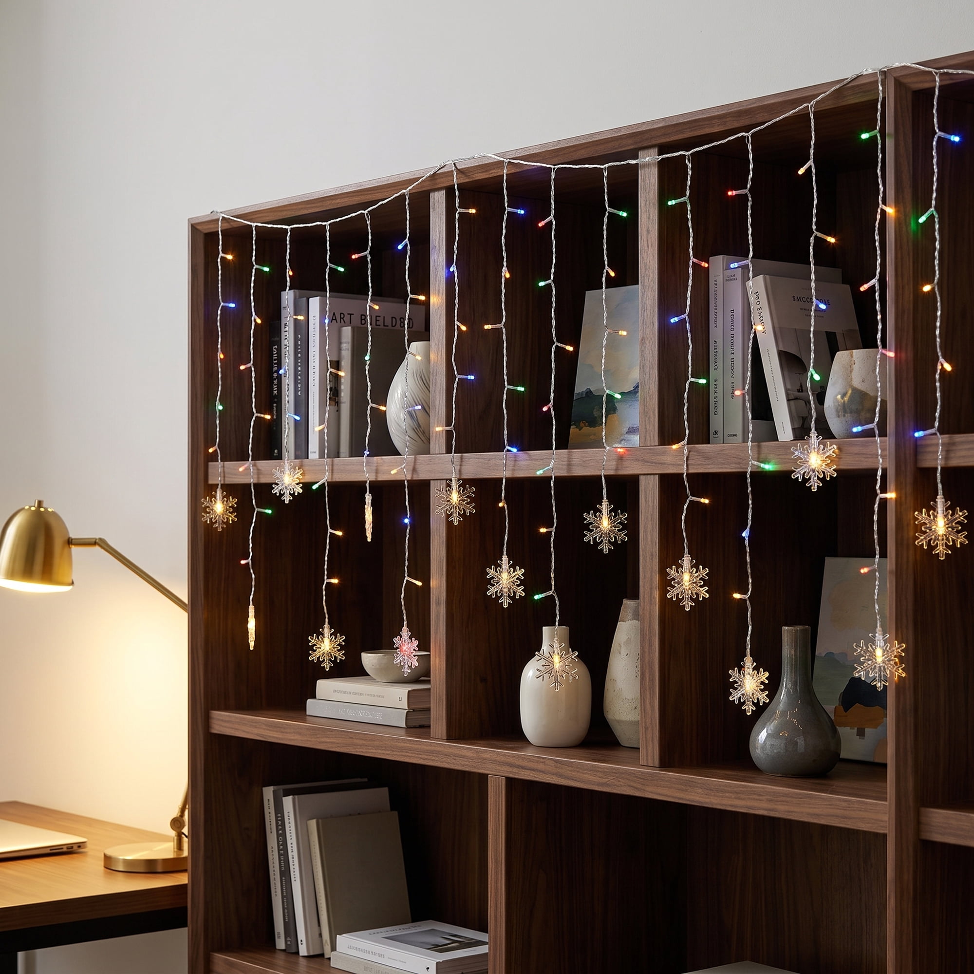 Unique Bargains Snowflake Decor Lights for Indoor 3.5 ft Colorful US Plug In Powers