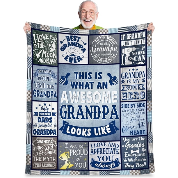 LHSHID Funny Papa Gifts from Granddaughter Grandson Best Gifts for Papa Best Papa Ever Gifts Papa Birthday Gifts from Grandkids to My Papa Grandpa Gifts for Christmas Great Papa Blanket Gifts 60x80in