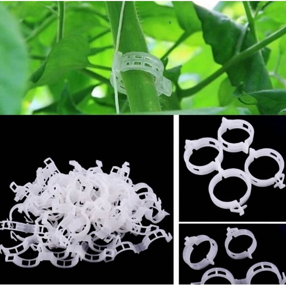 PURELY- 100Pcs Veggie Garden Plant Support Clips For Trellis Twine Veggie Greenhouse