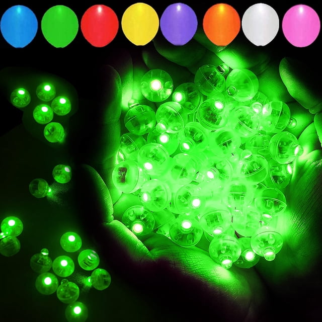 Luces LED para globos Aogist, Día de San Patricio, color verde (100 unidades)