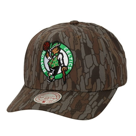 Men s Mitchell & Ness Camo Boston Celtics Hidden Pro-Crown Adjustable Hat