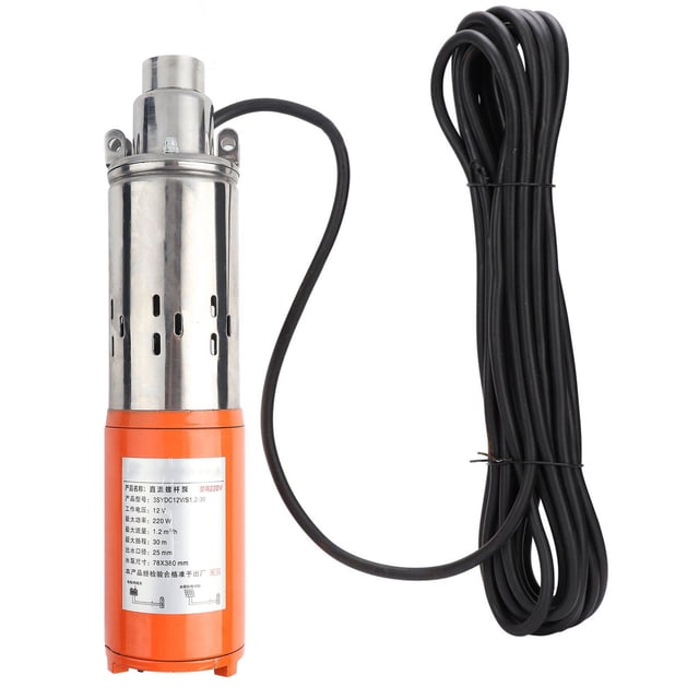 Bomba de agua de alta elevación, 1'' 12V1.2m30m Bomba de tornillo de CC Bomba de tornillo de CC Instalación sin esfuerzo NikouMX herramienta