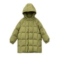 thumbnail image 6 of Xdegoge Girls Long Puffer Coat Hooded Quilted Thick Winter Warm Jacket with Buttons and Pockets for Kids Outdoor Snow Heavyweight Outerwear, 6 of 6