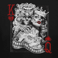 thumbnail image 2 of Teelocity Men's Playing Card Skeleton King and Queen of Hearts White Relaxed Fit Short Sleeve Graphic T-Shirt, 2 of 3