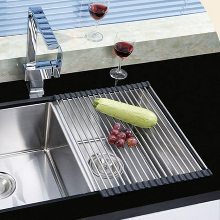 Large Dish Drainer Rack Stainless Steel Over The Sink Kitchen