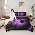 thumbnail image 4 of Castle Fairy Purple Stripes 3 Pieces Queen Comforter Set for Teens Men Women,Abstract Geometric Ultra Soft Bedding Sets,Minimalist Lines Bedding Comforter Set,Luxury Bedroom Decor, 4 of 8