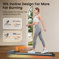 thumbnail image 6 of Walking Pad with Incline,Patbrela 2.5 HP Under Desk Treadmill Small with LED Display &Remote Control,4 in 1 Incline Walking Pad 300 Lbs Portable Treadmill for Home Office, 6 of 8