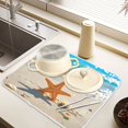 thumbnail image 6 of Ryvnso Starfish on Beach Dish Drying Mat for Kitchen Countertop 18x24 Large Dish Pad Drainer Rack Dish Sink Mats, 6 of 7