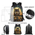 thumbnail image 6 of Uourmeti Wolf Sunflower Pattern Large Capacity Backpack for Work Outdoor, Multiple Pockets Daypack Lightweight School Backpack, 6 of 6