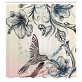 thumbnail image 3 of Ambesonne Nature Shower Curtain, Vintage Birds Flowers, 69"Wx75"L, Teal Brown, 3 of 5