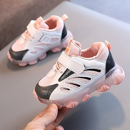

nsendm Sport Girls Led Bling Light Baby Luminous Children Shoes Kids Baby Shoes 1 Year Old Shows Pink 5 Years