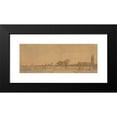 thumbnail image 2 of Canaletto 18x9 Black Modern Framed Museum Art Print Titled - Warwick- the Town and Castle from the Priory Gardens, 2 of 5