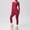 Red, variant on SKQIT Women's Solid Long Sleeve Top & Leggings Tracksuit Set, Sporty Breathable Quick Drying Outfits for Yoga Gym Workout Running, Ladies Sportswear for Spring & Fall, Yoga Clothes Set
