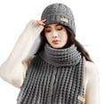 thumbnail image 1 of CSChome Hat Scarf Set Winter Hat Scarf Set - Unisex Solid Color Thickened Warm Comfortable Long Scarf Beanie, 1 of 7