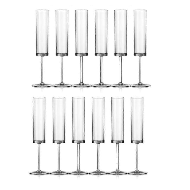 Champagne Flutes 6 OZ Square Champagne Glasses Stemmed Coupes Reusable Wedding Toasting Glasses 12 Pack