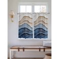 thumbnail image 6 of Kitchen Curtains 54 Inches length, Blue Beige Window Treatment Curtain Drapes, Coastal Wave Modern Abstract Art Decorative Window Curtains for Bedroom Cafe, 52"x54", 2 Panels, 6 of 7