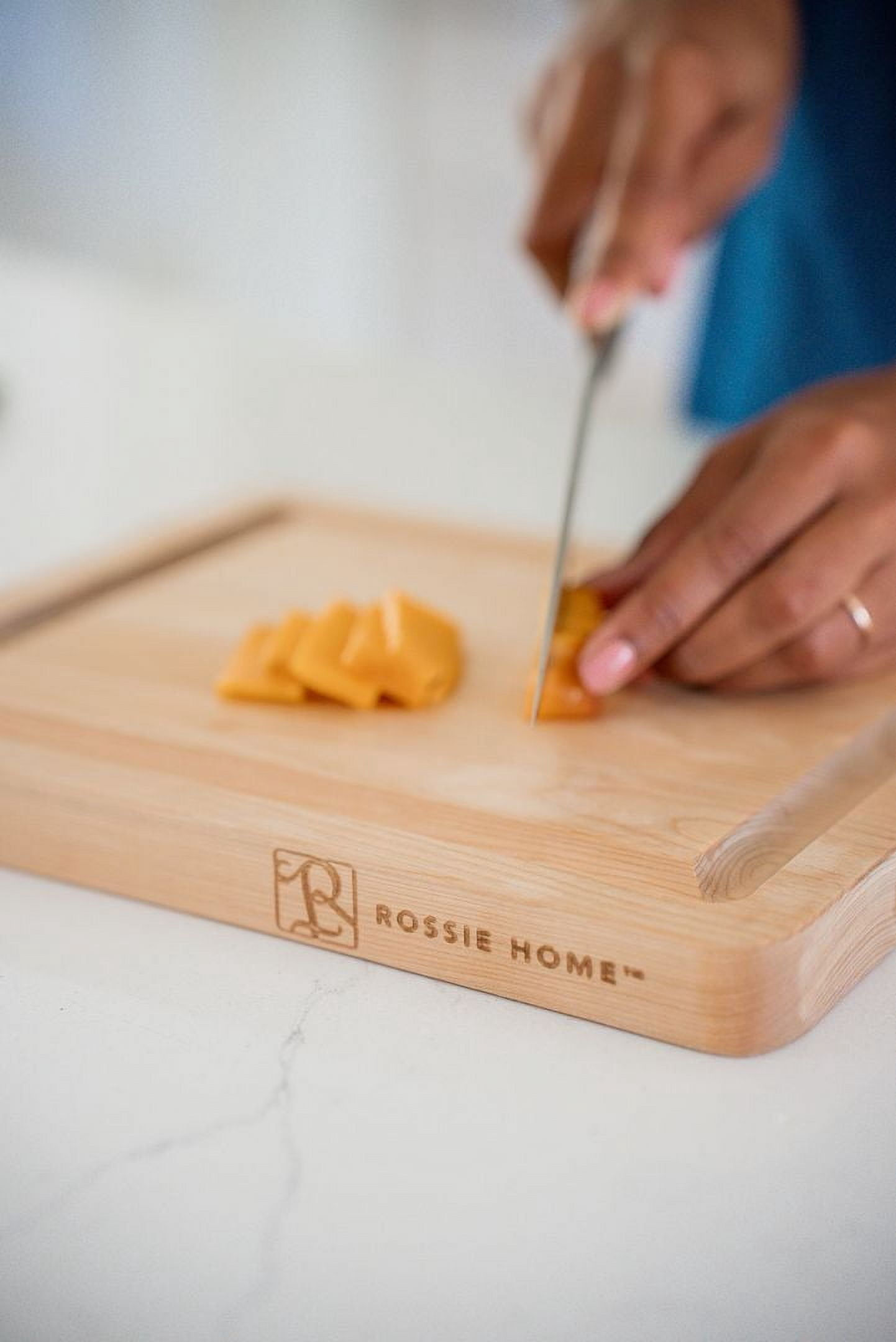 Rossie Home Blonde Maple Reversible Cutting Board with Juice Grooves, 11" x 9" x 1"