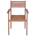 thumbnail image 4 of vidaXL 1/2/4/6/8x Solid Wood Teak Stackable Patio Chair Garden Lounge Seat, 4 of 13