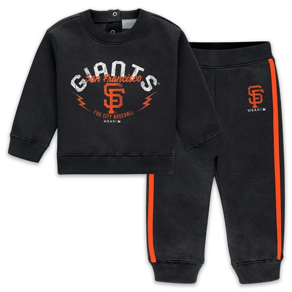 Newborn WEAR by Erin Andrews  Black San Francisco Giants Fleece Crewneck and Pants Set