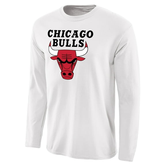 Men's White Chicago Bulls Primary Logo Long Sleeve T-Shirt