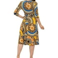 thumbnail image 5 of Women's Medallion Print Plus Size Belted Midi Dress, 5 of 5