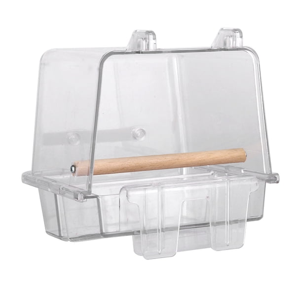 Comedero acrílico para pájaros, loros, cuenco de alimentación colgante automático, bañera, suministros para mascotas, accesorio de herramienta, cuenco para comida