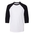 thumbnail image 1 of Bella T-Shirt de Baseball en Toile à Manches 34 3200Y, S, Blancnoir, 1 of 2