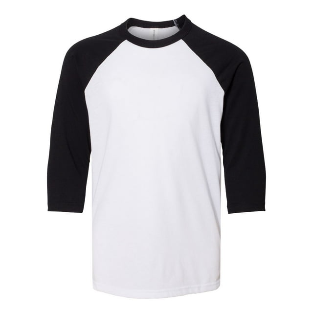 Bella T-Shirt de Baseball à Manches 34 en Toile 3200Y, S, Blanc/noir