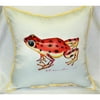 Betsy Drake HJ922 Red Frog Art Only Pillow 18"x18"