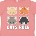 thumbnail image 4 of Inktastic Cats Rule with Cat Heads Boys or Girls Toddler T-Shirt, 4 of 5