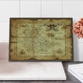 thumbnail image 2 of Island Map Cutting Board, Super Detailed Treasure Map Grungy Rustic Pirates Gold Secret Sea History Theme, Decorative Tempered Glass Cutting and Serving Board, Small Size, Beige Brown, by Ambesonne, 2 of 5