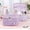 Purple, variant on Travel Makeup Bag Large Capacity Open Top Cosmetic Organizer Breathable Mesh Design Ladies Beauty Case Toiletry Bag Portable Water Resistant Nylon Material