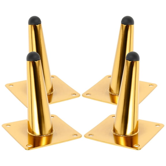 KALLORY 4Pcs Golden Metal Adjustable Furniture Legs for Home Renovation Practical
